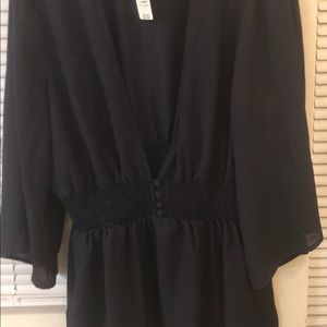 NWT Torrid Deep V Cut Navy Top